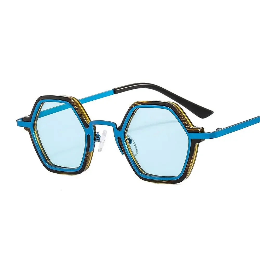 Polygon Metal Frame Square UV Sunglasses — Retro Punk