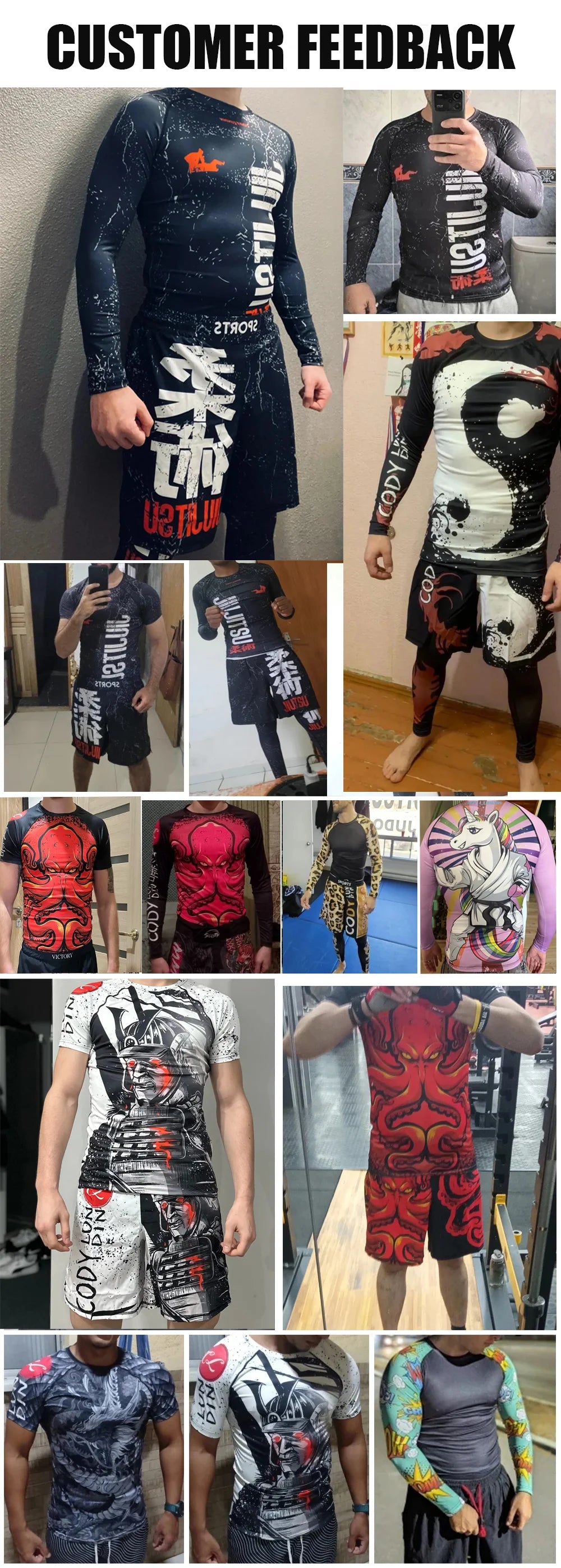 Men's MMA Rash Guard 4-Piece Fight Set – Sublimation Print Grappling Suit