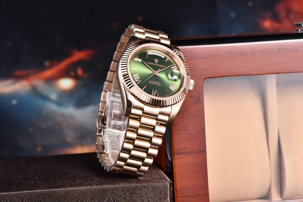 PAGANI DESIGN DD36 Men's Automatic Watch | Rose Gold Luxury Mechanical Sapphire Mirror Wristwatch
