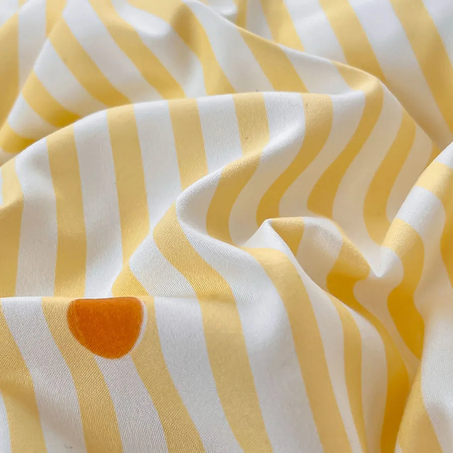 European-Style Washed Cotton Pillowcase | Soft & Breathable, Simple Printed Down Comforter Protection Cover