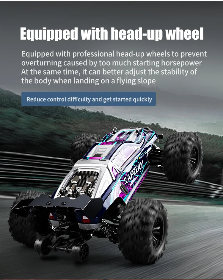 50KM/H 1:16 Scale 4WD RC Car with LED Lights – High Speed Off-Road Buggy Truck
