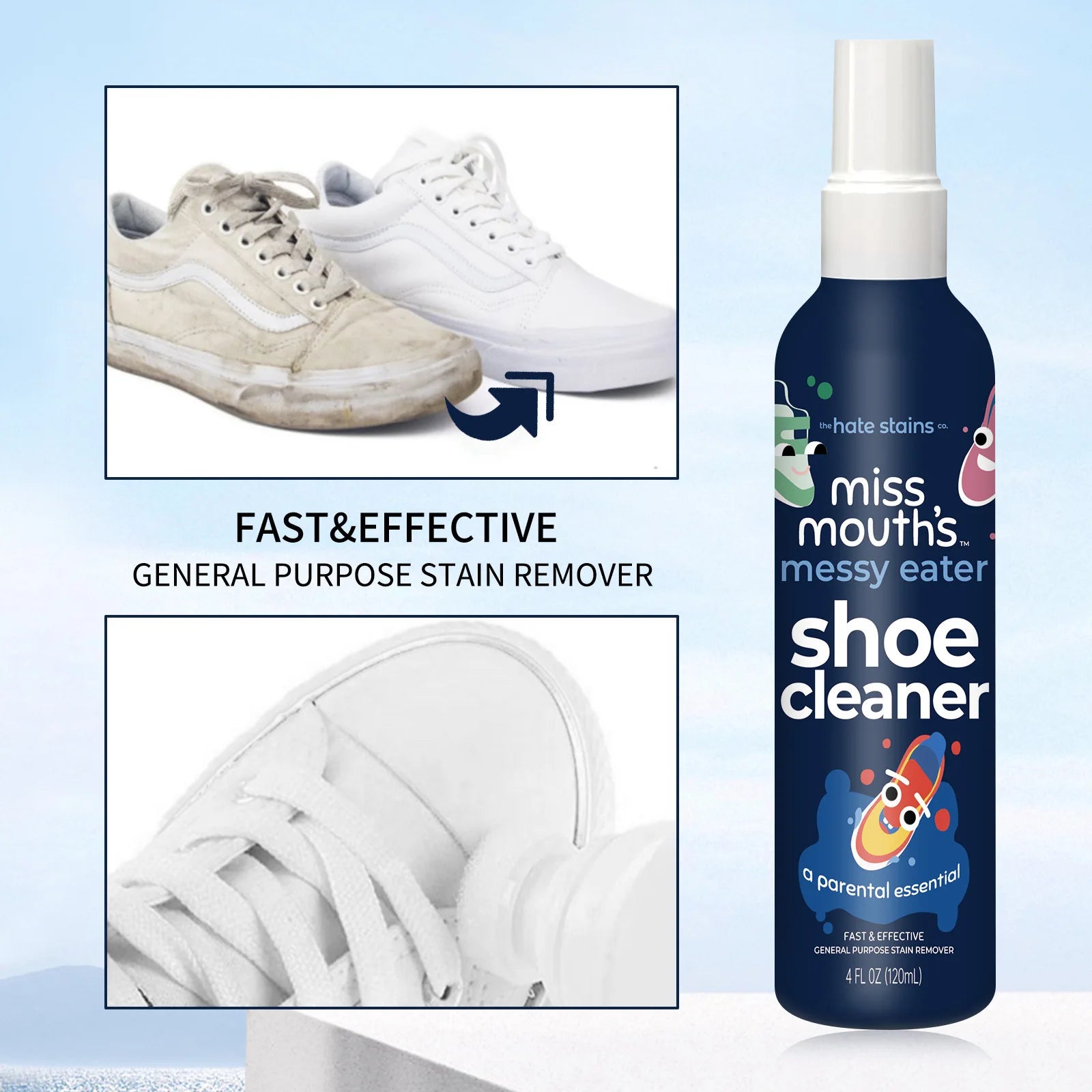 Lift Any Stain Instantly — Fabric Stain Remover Spray | 120ml, Yellow Stain & Decontamination Treatment, Bleach-Free