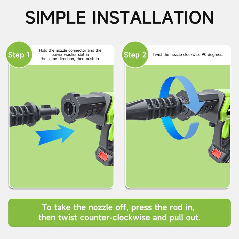 1450PSI Cordless Pressure Washer – 6-in-1 Adjustable Nozzle, Portable All-in-One for Car, Home & Garden (Battery Not Included)