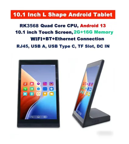 Android 13 Vertical Touch Screen POS Kiosk – 10.1", RK3568, 2GB RAM, Wi-Fi, NFC