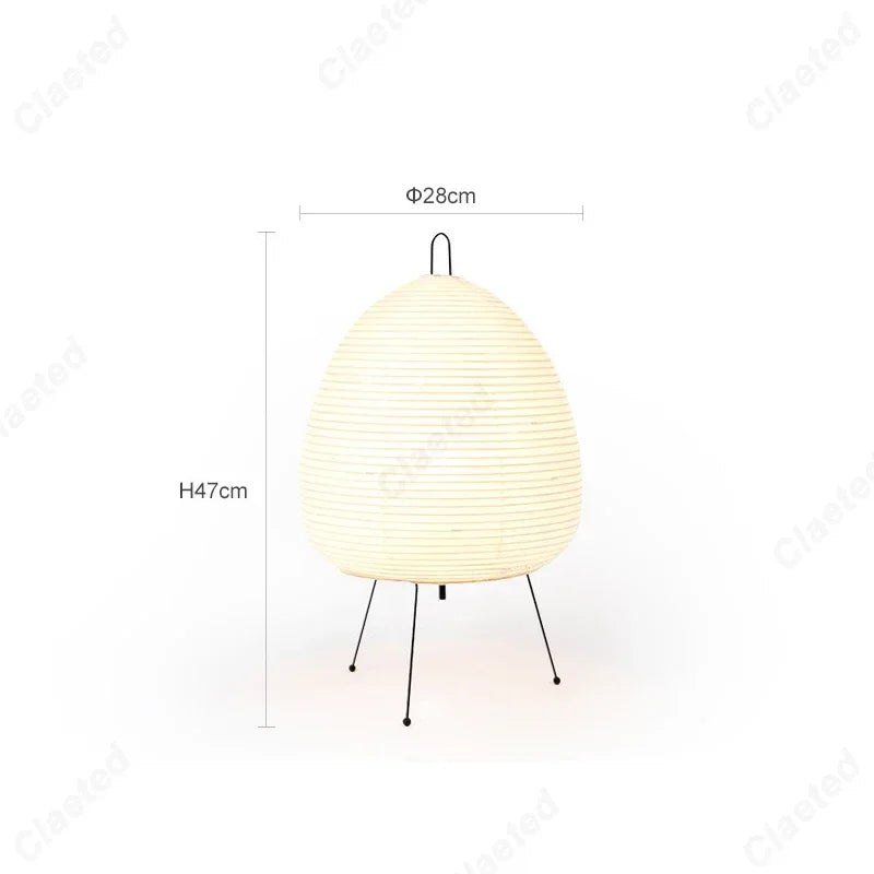 Rice Paper Table Lamp – Japanese-Style Tripod Light