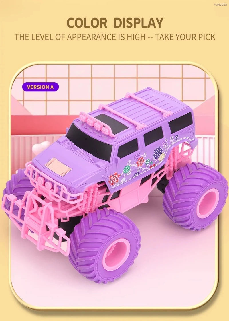 1:16 Pink Remote Control Car 2.4G_Hz Spray Music Light DIY Sticker Racing Car 1:18 Climbing Off-road Toy Car Kids Festival Gifts