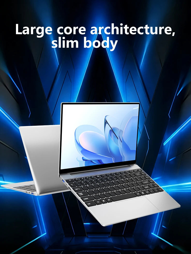 14.1" Intel N3700 Ultra Slim Notebook – 16GB RAM, Up to 2TB SSD, 1080P Display, Windows 11