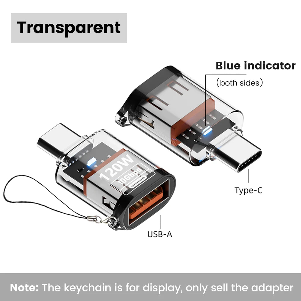 120W USB-C to USB-A OTG Adapter – USB 3.2 Fast Charging Connector for iPhone, iPad, MacBook & Android