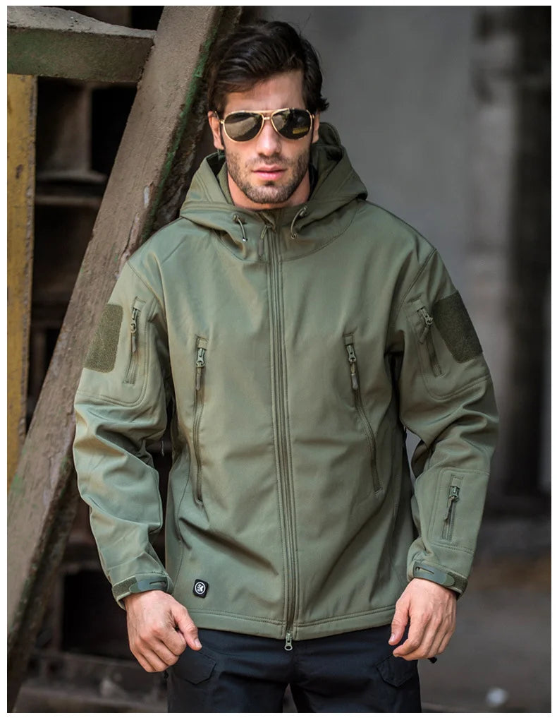 Men's Military Shark Skin Tactical Bomber Jacket — Outdoor Windproof Flight Jacket