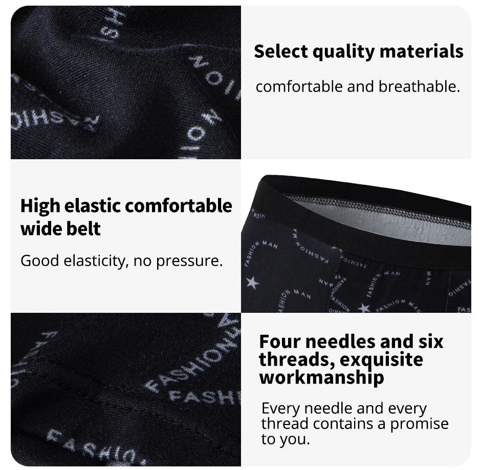 Men's Printed Fashion Swim Trunks & Underwear Pack — 4/5 Piece Boyshort Set Plus Size