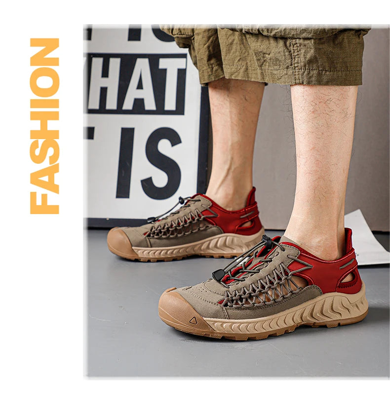Men's Mesh-Lined Elastic-Band Sandals
