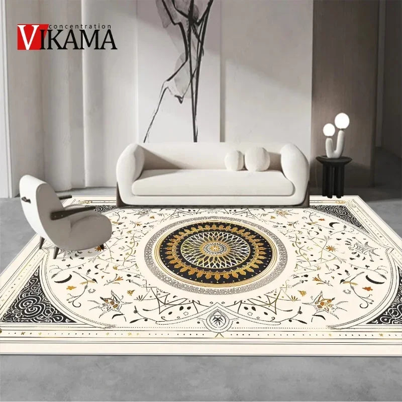 VIKAMA Persian Luxury Crystal Velvet Rug – Large Non-Slip Living Room & Bedroom Carpet, 5 Colors & 5 Sizes