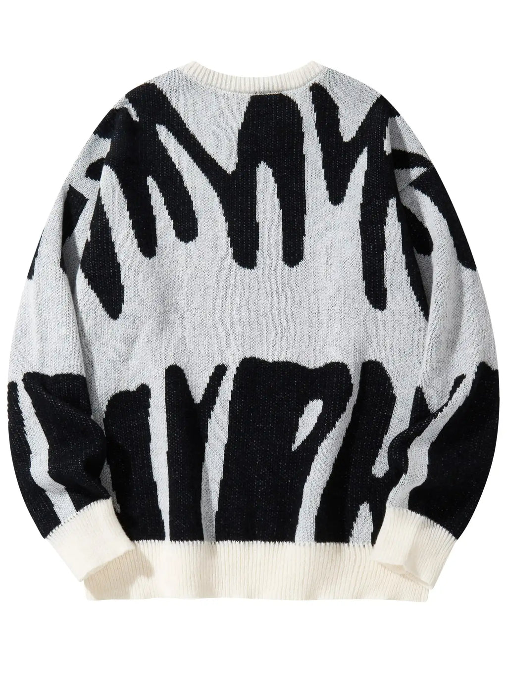 Men's Jacquard Contrast Color Pullover Sweater — Textured Knitwear