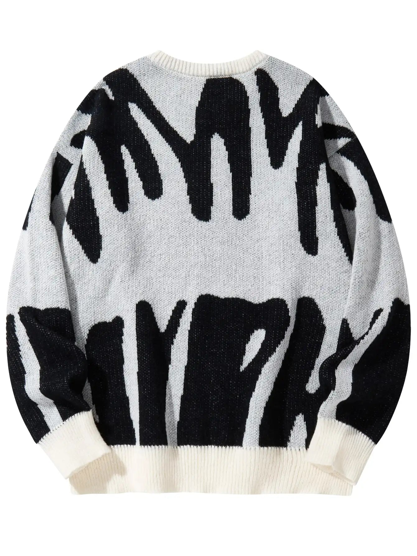 Men's Jacquard Contrast Color Pullover Sweater — Textured Knitwear