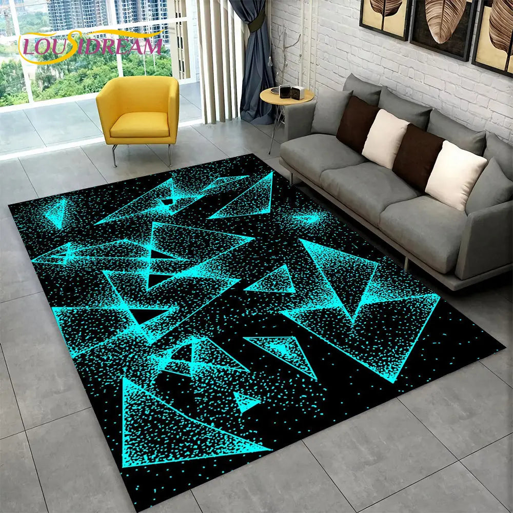 3D Abstract Modern Geometric Illusion Area Rug | 100% Polyester, Non-Slip, Machine Washable, 8 Sizes