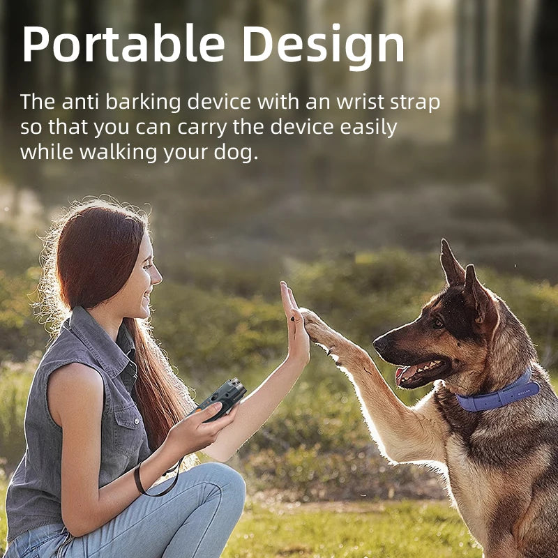 ROJECO 2-in-1 Ultrasonic Dog Repeller & Trainer – Anti-Barking Device with Flashlight