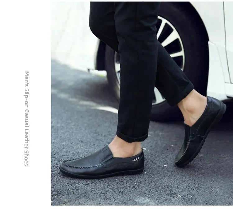 Men's Genuine Leather Slip-On Loafers