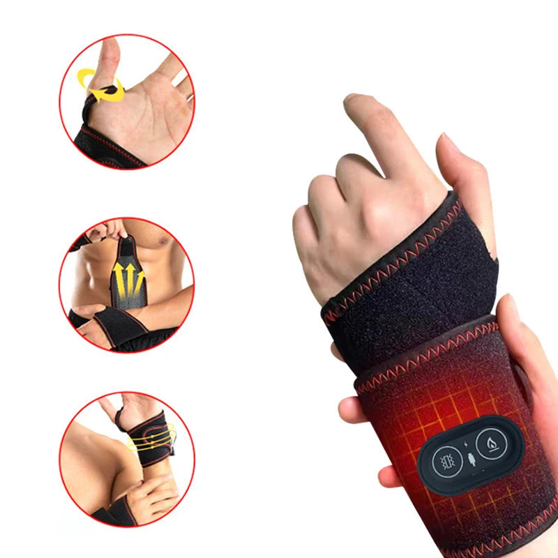 Electric Heating Wrist Protector – USB Heated Hand Massager & Support WristBand for Pain Relief