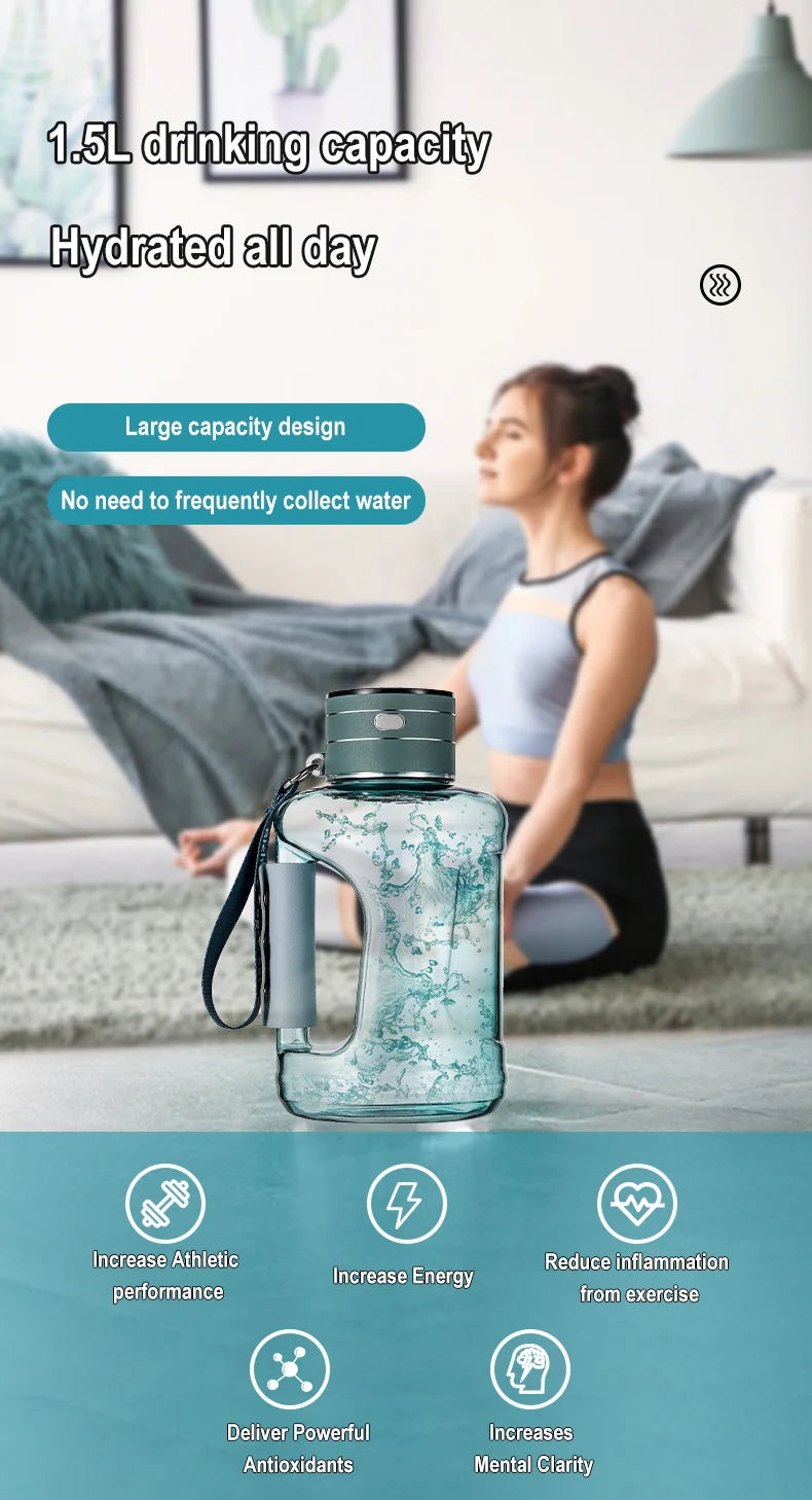 Hydrogen-Rich Water Bottle 1.5L — Portable Sports Hydration Kettle