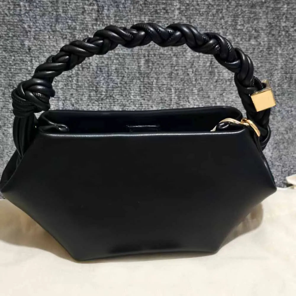 Paris Hexagonal Woven Genuine Leather Mini Saddle Clutch Crossbody Bag – Premium Fashion Shoulder Handbag for Women