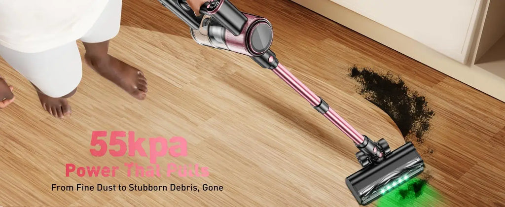 Cordless Vacuum Cleaner — 55Kpa / 500W / 45-Min Runtime, 10-in-1 Powerful Stick Vacuum for Home, Pet Hair, Hard Floor & Carpet