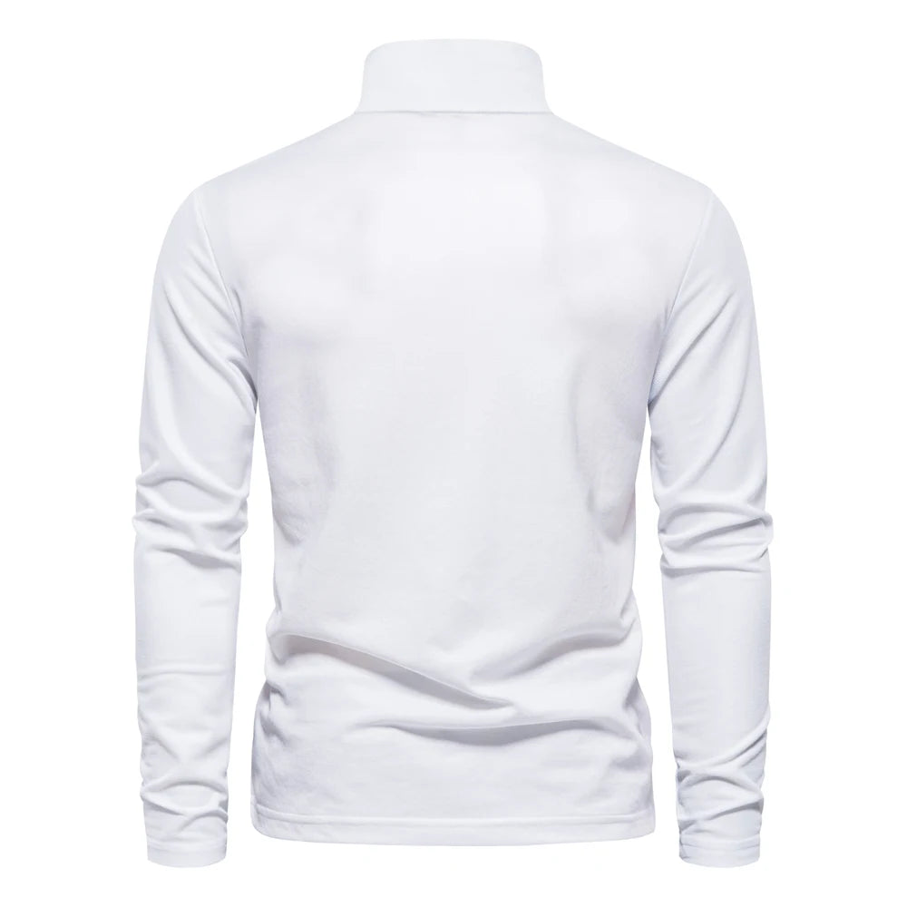 Men's Deer Embroidery Long Sleeve Polo Shirt — Luxury Detail Casual Polo
