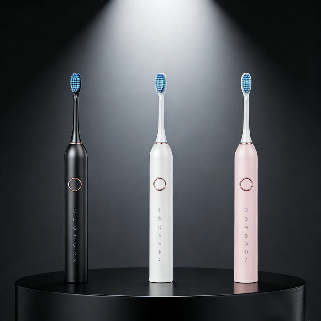 GeZhou Sonic Electric Toothbrush – 6 Cleaning Modes, 4 Brush Heads, USB Rechargeable