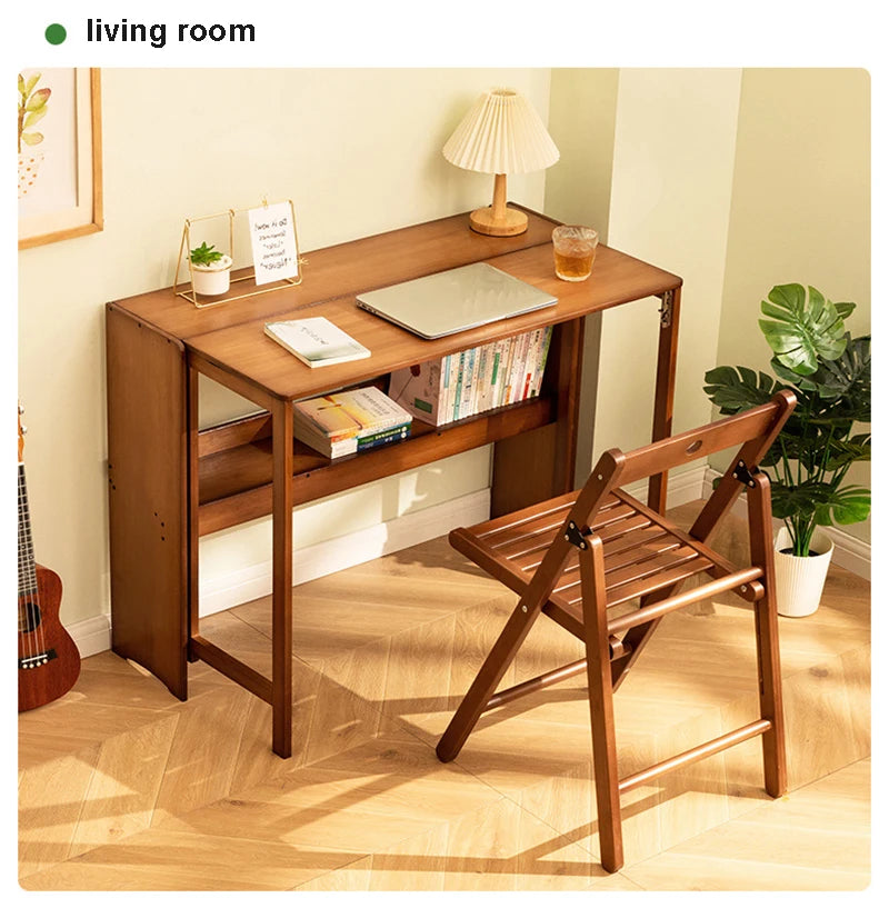 Foldable Bamboo Computer Desk — Student Writing Workbench, Bedroom & Bedside Use, 83cm & 103cm