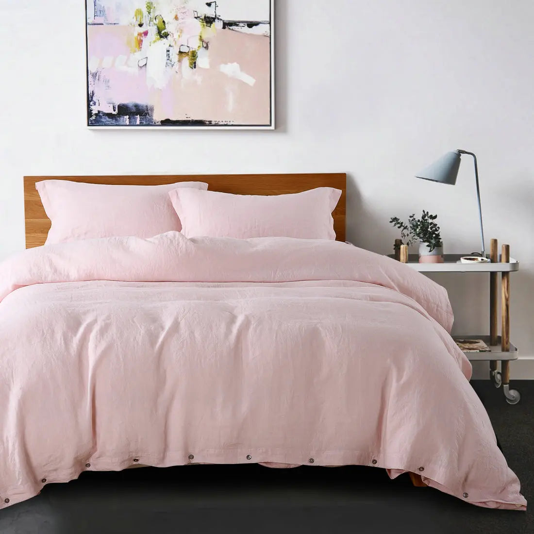 100% French Linen Duvet Cover – Natural Soft Quilt Cover, Queen & King, Breathable Bedding