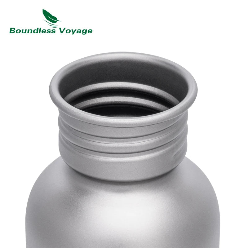 Boundless Voyage TA1 Pure Titanium Wide-Mouth Water Bottle – Ultralight Sport Bottle for Camping, Hiking & Travel