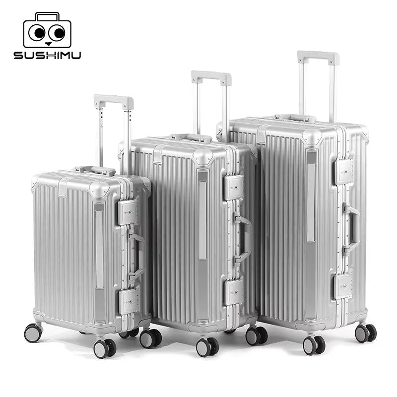 Sushimu PC-ABS Suitcase – Aluminum Frame & TSA Lock