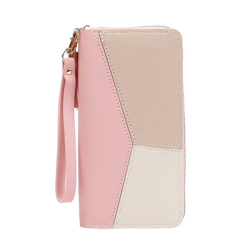 Women's Fashion Zipper Long Wallet – PU Leather Billfold with Coin Purse & Card Holder