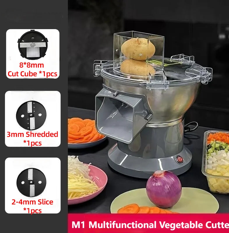 HomeWare M1 Multifunctional Vegetable Cutter & Food Processor – Cube, Shred & Slice, Large-Caliber Inlet