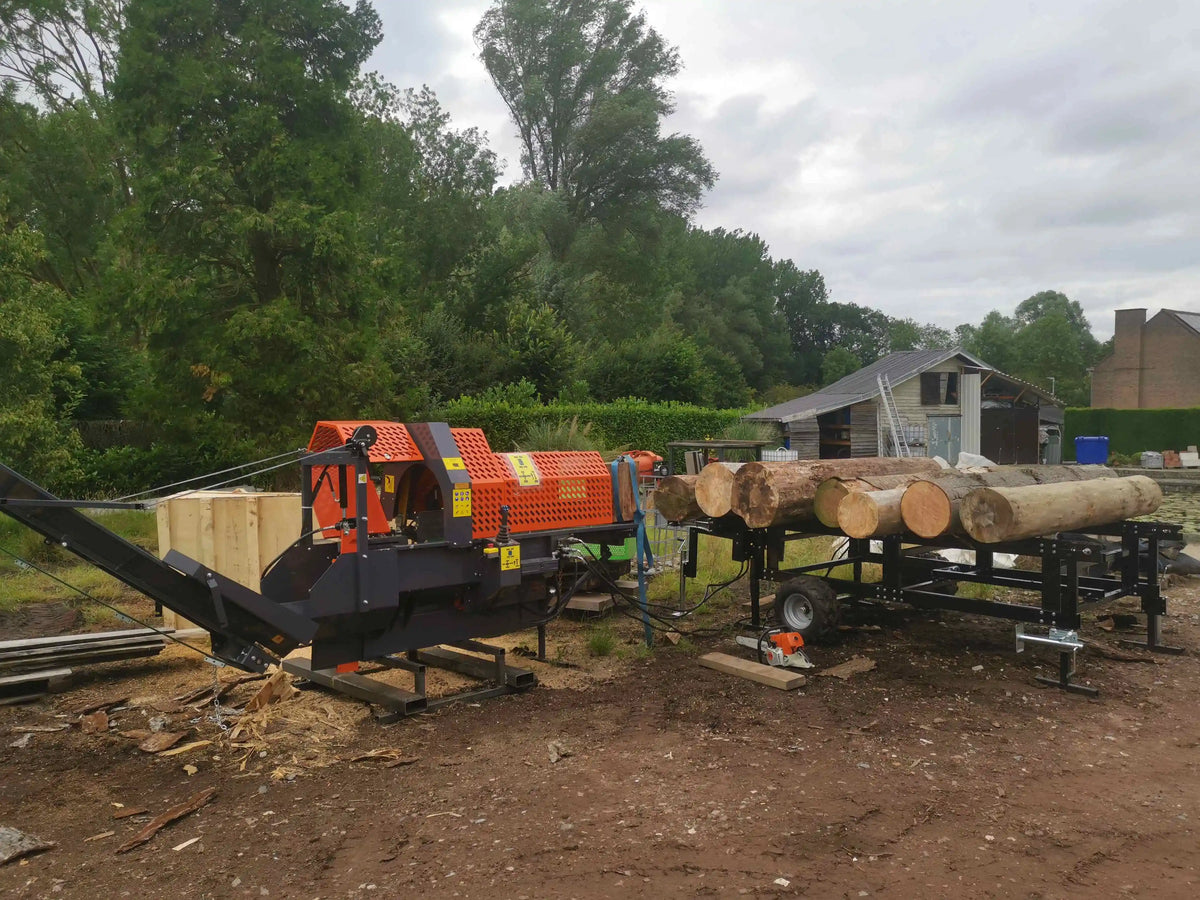 45-Ton Hydraulic Firewood Processor – Heavy Duty Log Splitter & Cutting Machine