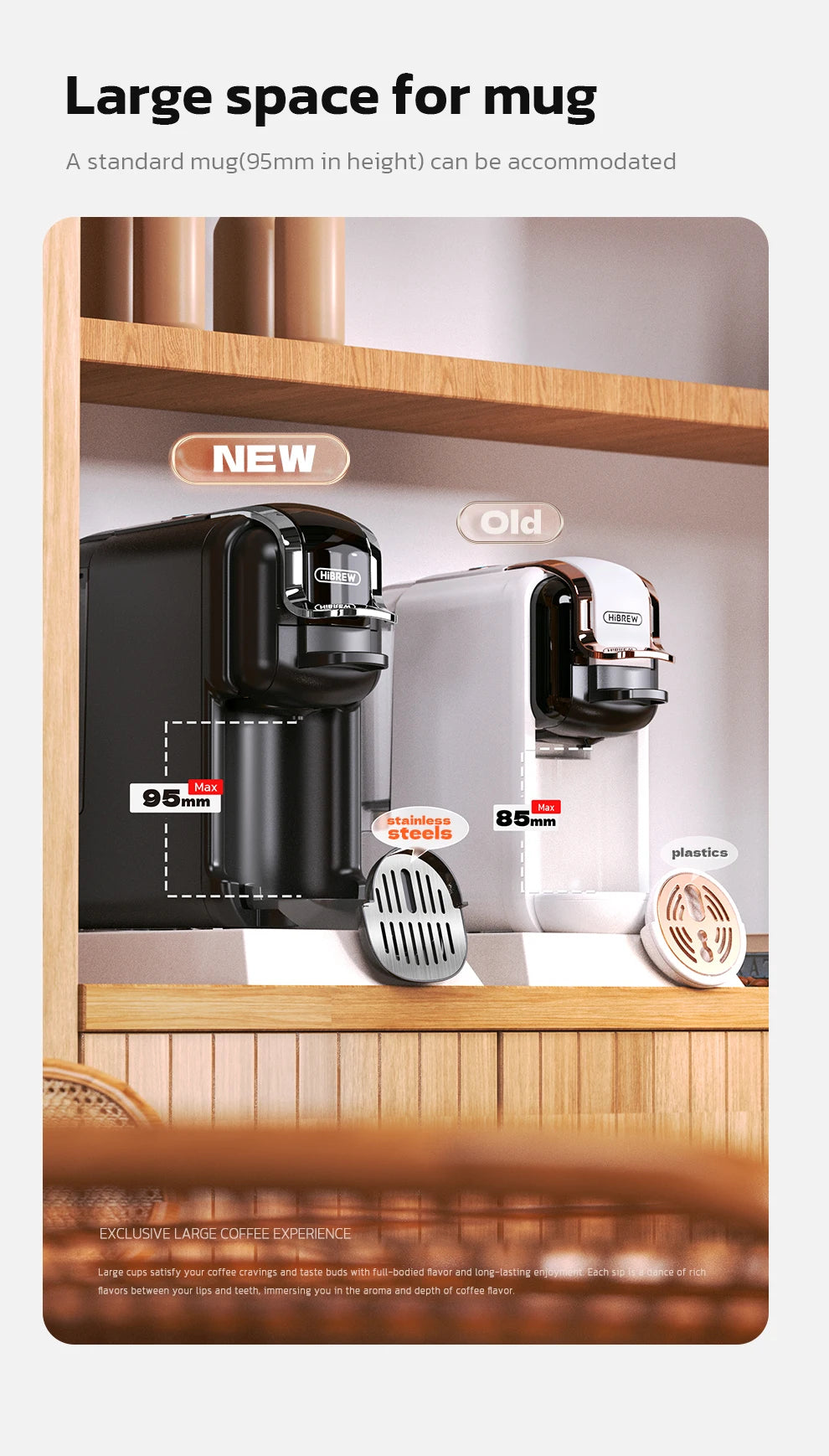 One Machine. Every Coffee. — HiBREW 5-in-1 Capsule Coffee Maker | 20 Bar, Hot & Cold, Nespresso, Dolce Gusto, K-Cup & Ground
