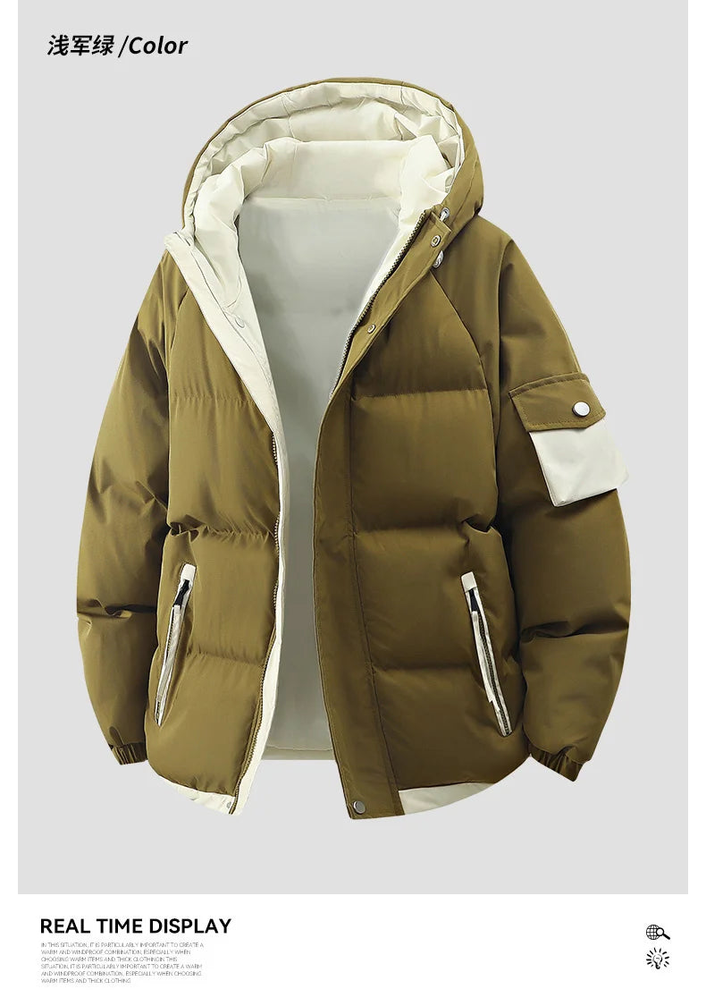 Men's Cotton-Padded Hooded Winter Jacket
