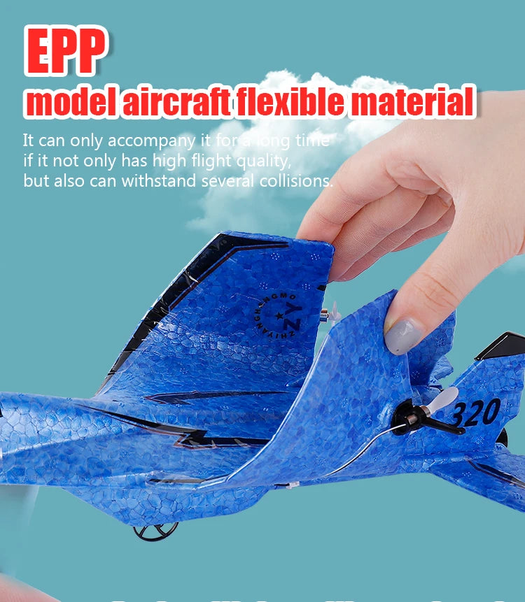 Parkten P320 2.4G RC Fixed Wing Glider Airplane – Hand Throw Foam Fighter Plane for Boys