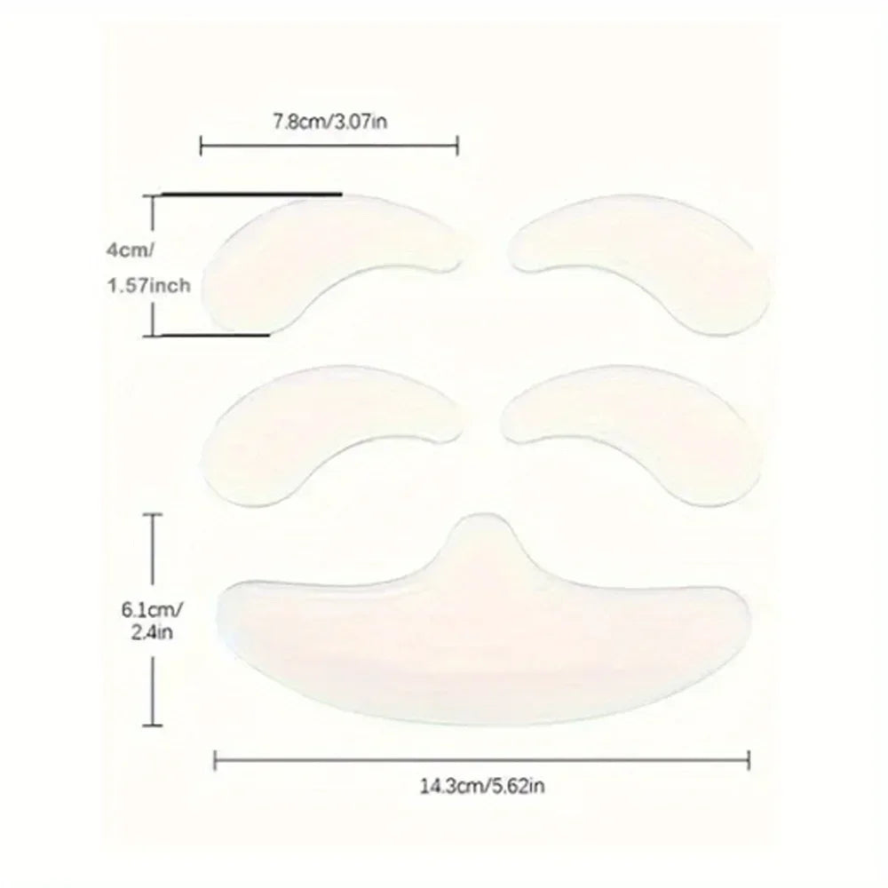 Silicone Anti-Wrinkle Patches 6-Piece Set – Face Forehead Neck & Hand