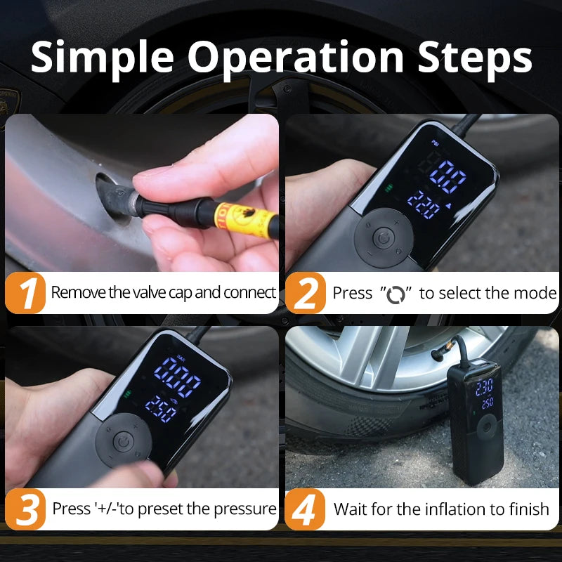 CARSUN Cordless Tire Inflator with Digital Display