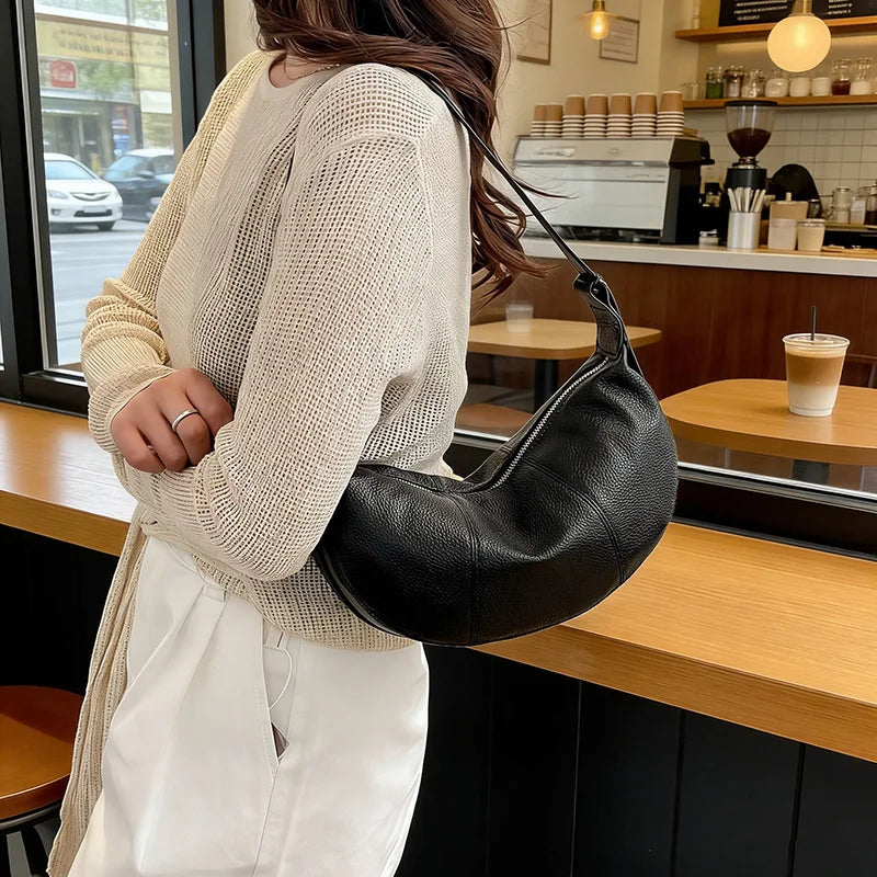 badiman 100% Genuine Cowhide Leather Tote Shoulder Crossbody Bag – Vintage Rivet Sequin Commuter Handbag for Women
