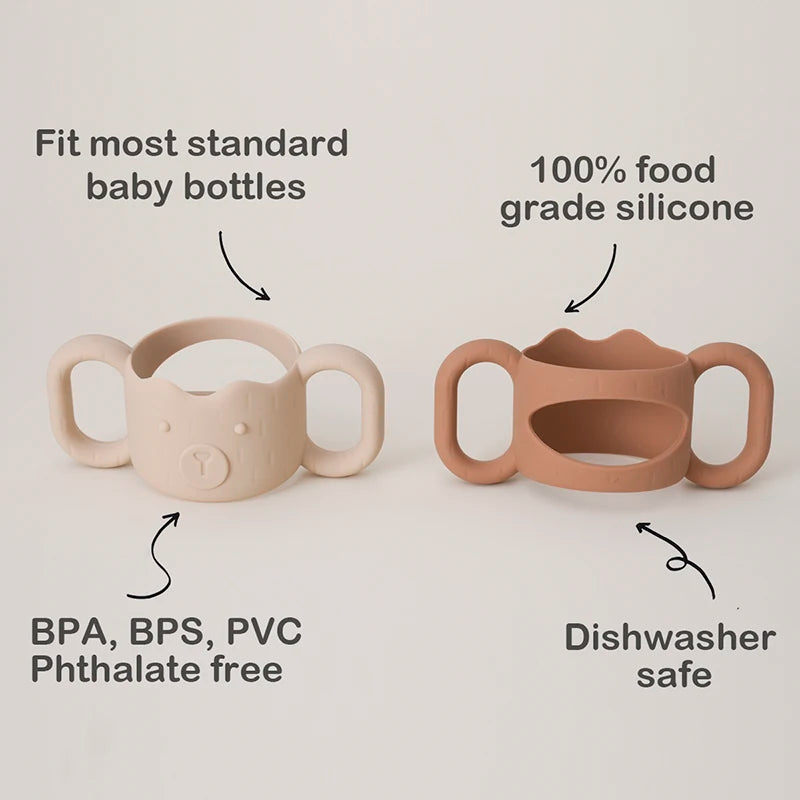 Silicone Baby Bottle Handle – Removable Narrow Straw Bottle Holder, Universal Fit, Standard Caliber