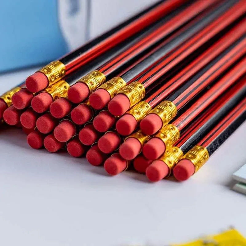 10-Pack Wooden Pencils with Erasers
