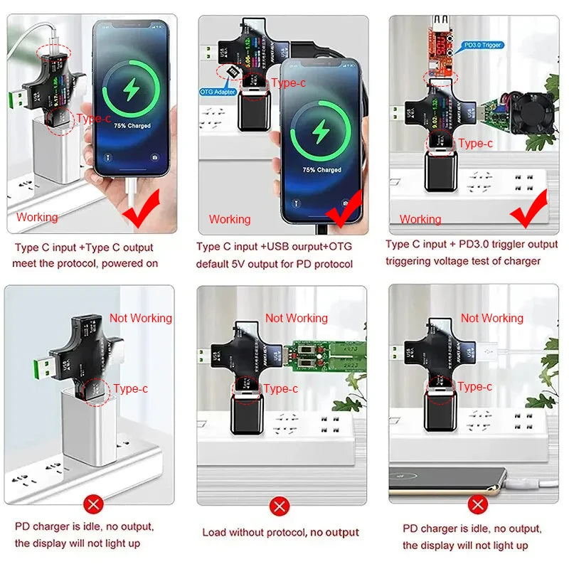 USB Tester Type-C PD Digital Capacity Meter — Voltage, Current & Power Measurement