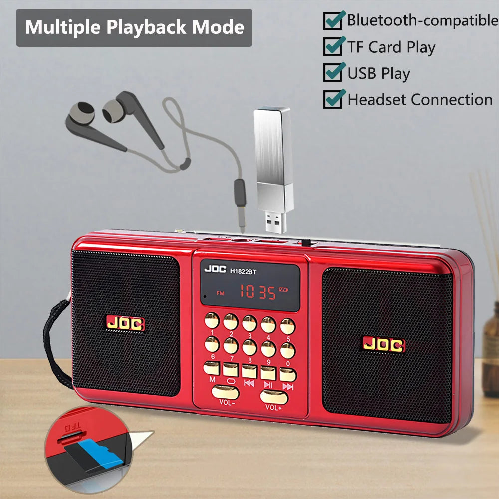 Portable Rechargeable FM Radio — Compact Digital Tuner with Built-In Speaker