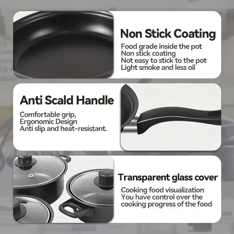 Nonstick Cookware Set – Induction Pots, Pan & Utensils