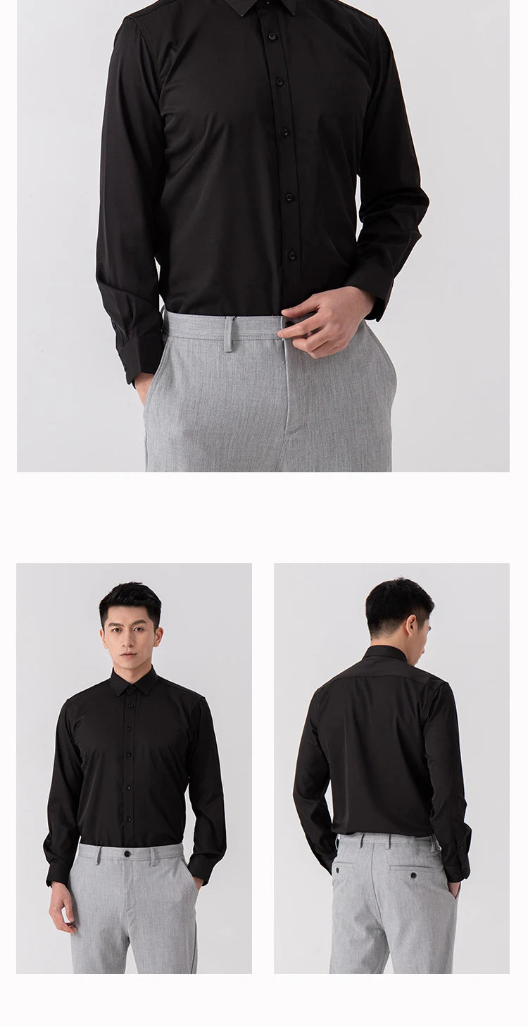 Men's Slim Fit Long Sleeve Business Shirt — Tailored Formal Dress Shirt