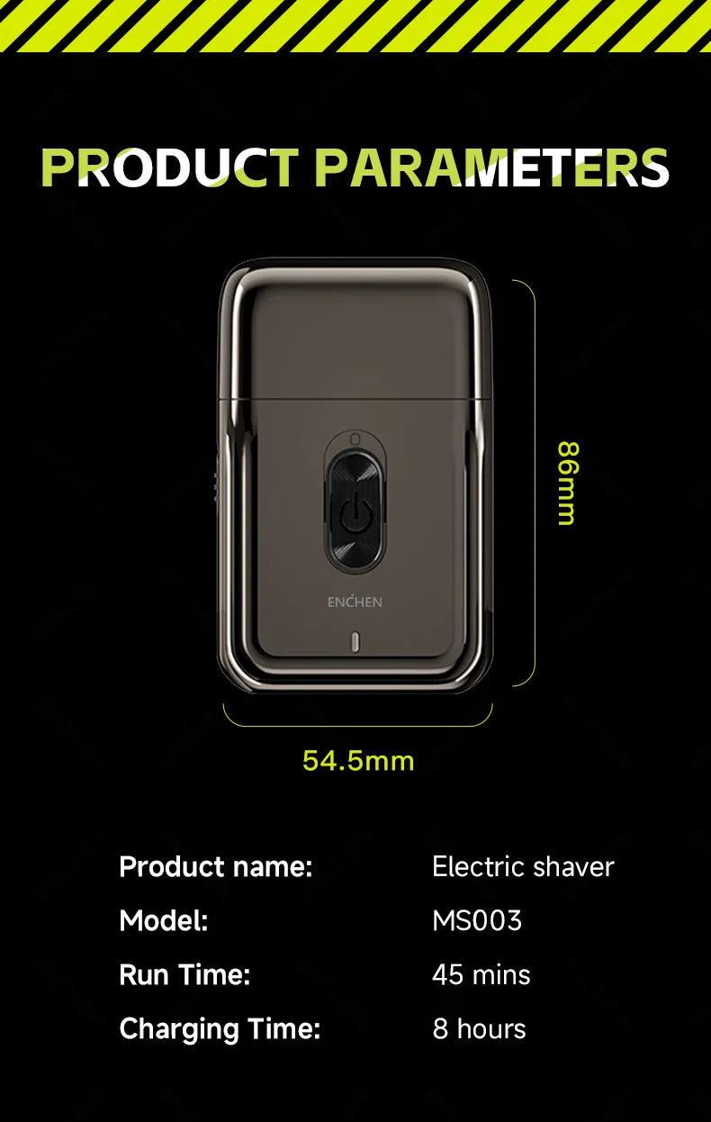 Compact Foil Electric Shaver — Pop-Up Precision Trimmer, Type-C Charging, 7000RPM
