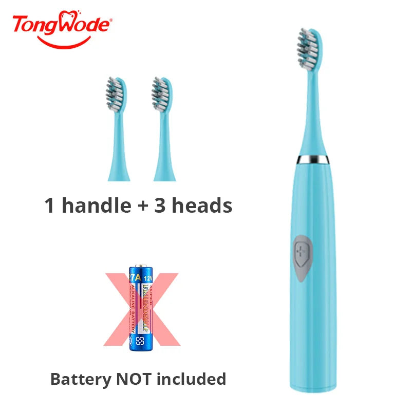 Tongwode Sonic Electric Toothbrush for Adults – Soft Bristle, IPX6 Waterproof, 3 Brush Heads