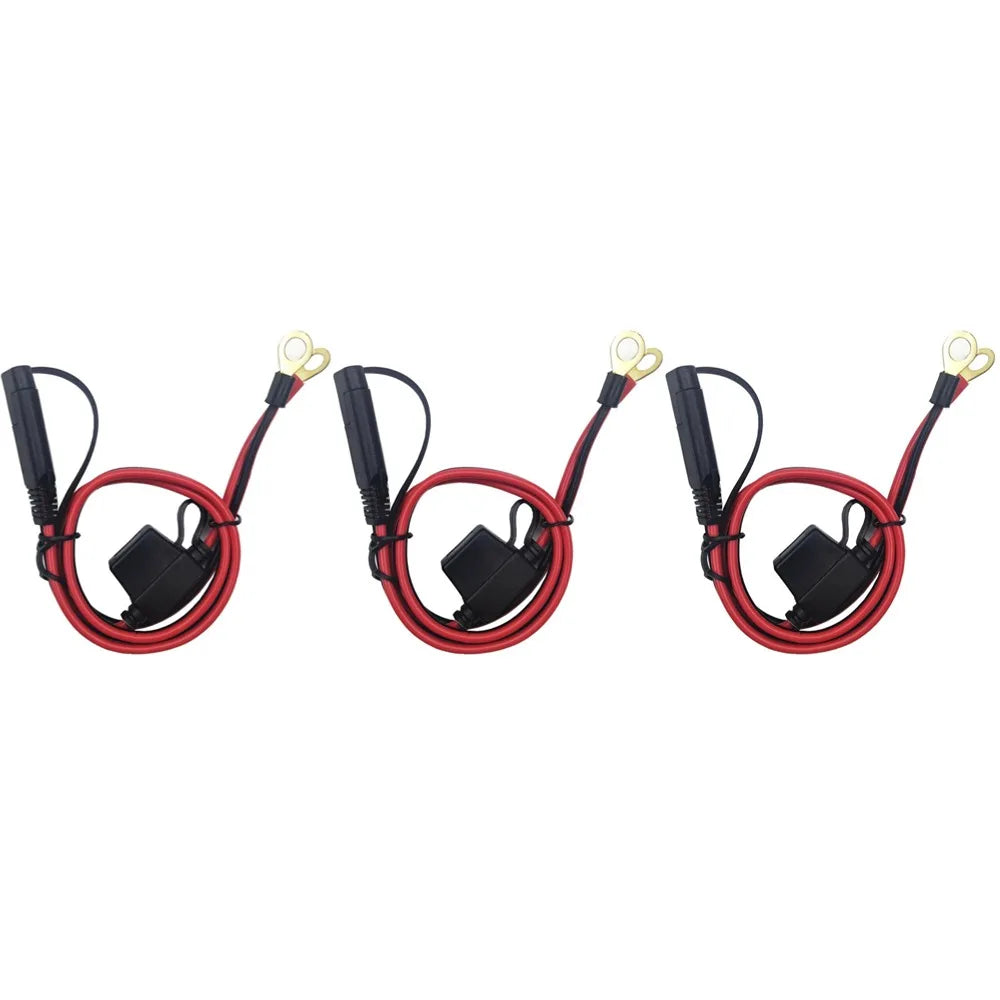Motorcycle Battery SAE Quick Extension Cable – 10A Fuse O-Connector Battery Charger Adapter