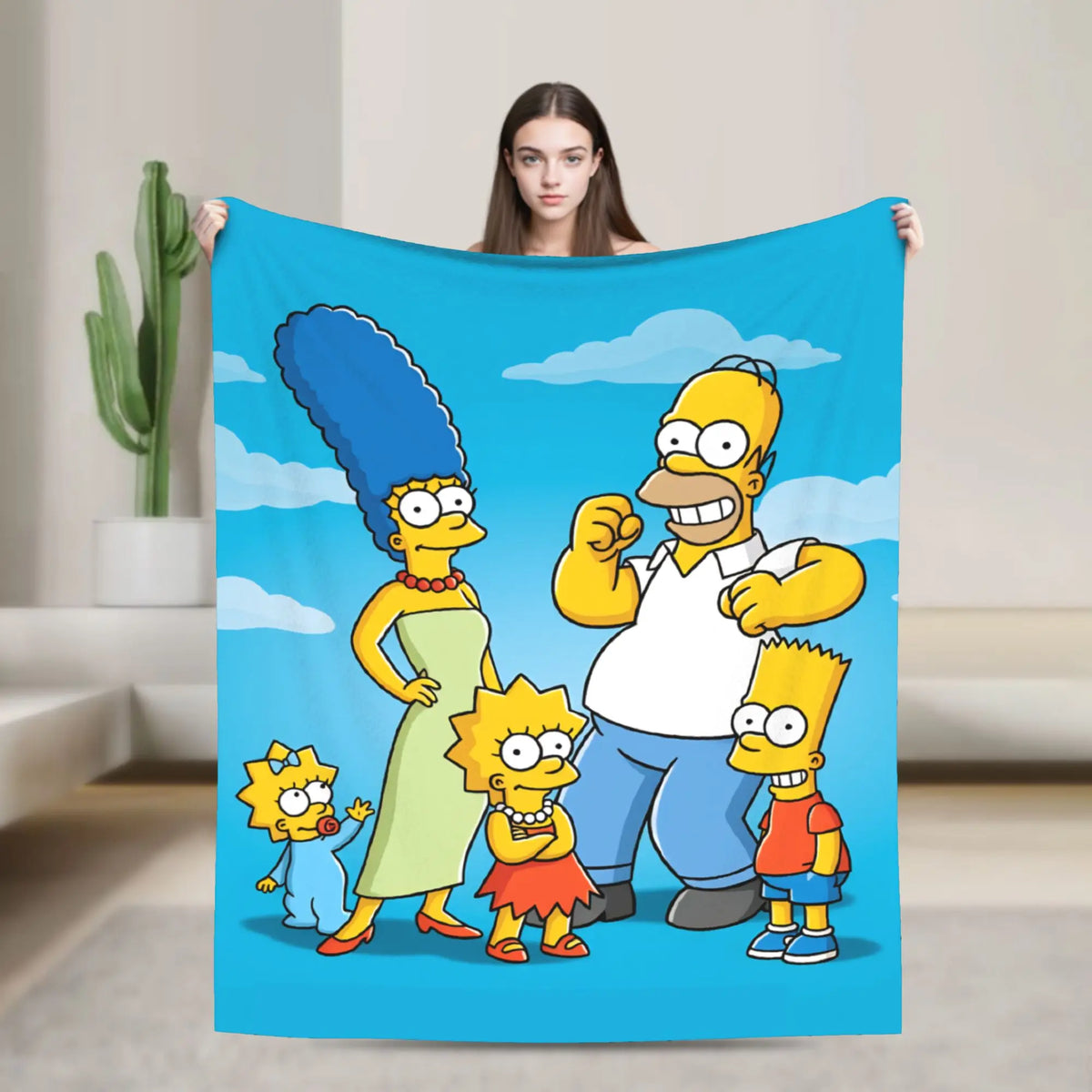 Simpsons Character Super Soft Plush Throw Blanket – Flannel Fleece Bedspread